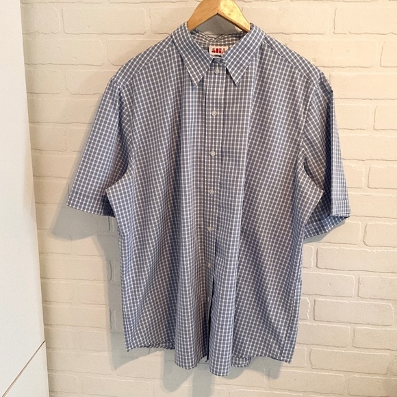 Vintage Women’s Button shirt Alia Like new Blue Gingham Plaid Cotton blend 20W - Picture 1 of 9